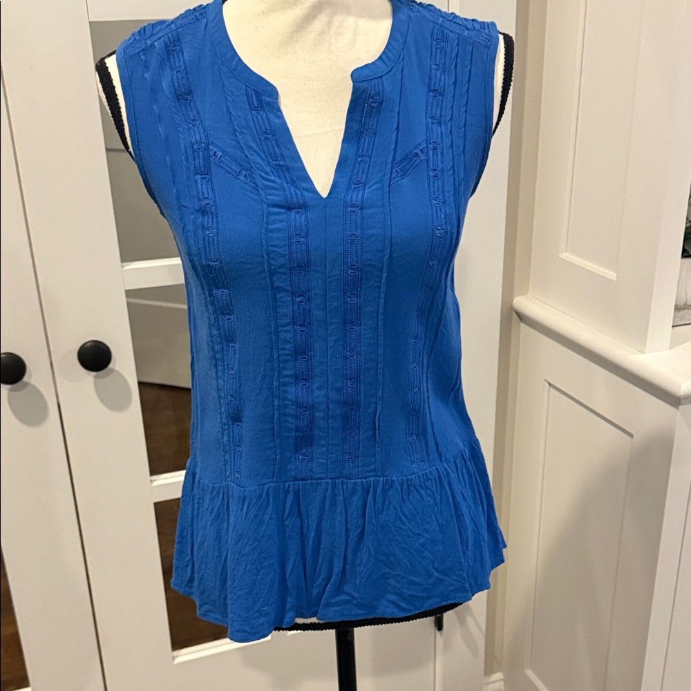 Comptoir Des Cotonniers Royal Blue Sleeveless Blouse